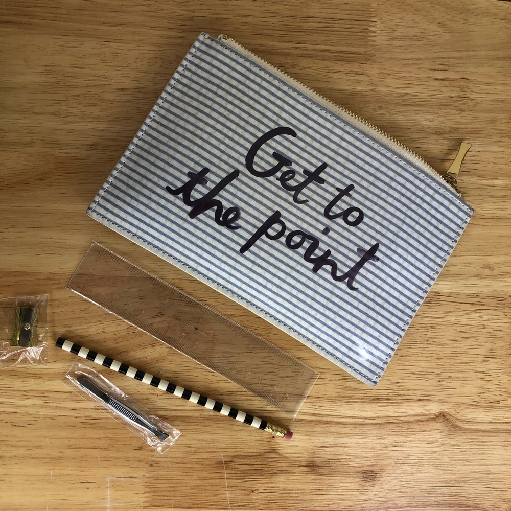 Kate Spade | Get to the Point Striped Pencil Case